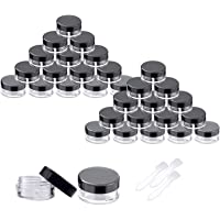 Los mejores  - 5 ml Envase Cosmético Vacío Pequeño Plástico Negro Puede Olla Cosmética Tarro Vacío Crema de Viaje con Tapa para Crema…